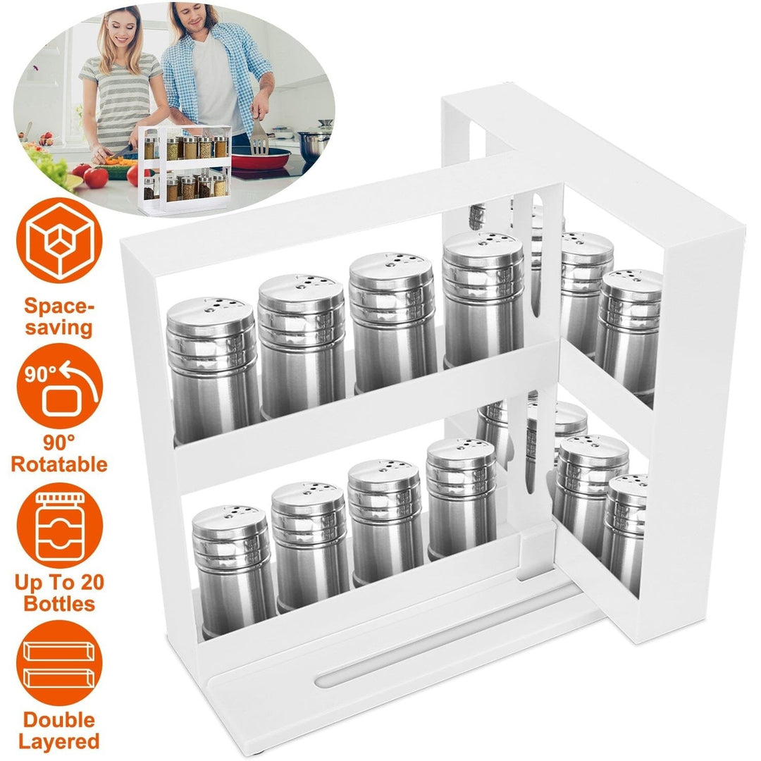 Swivel Cabinet Organizer Revolving Kitchen Rack Spice Organizer Image 6