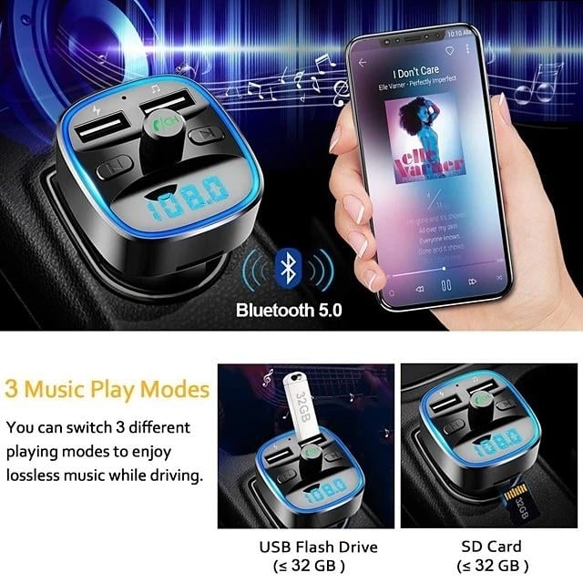 T25 Bluetooth 5.0 Car FM Transmitter Image 7