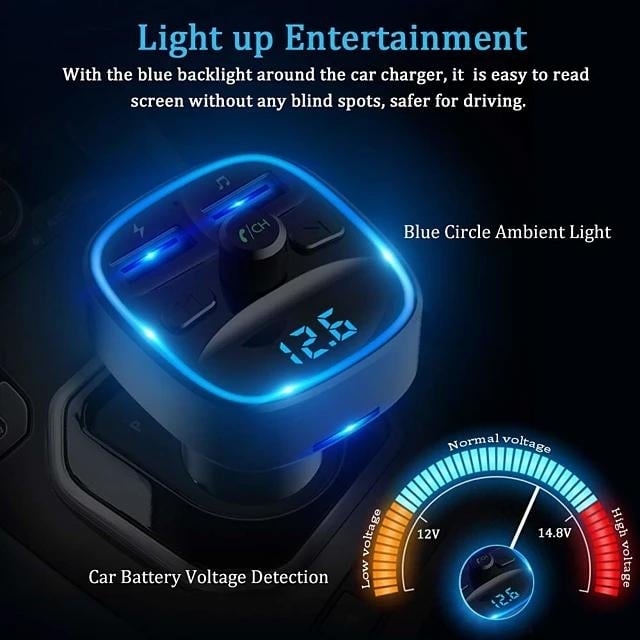 T25 Bluetooth 5.0 Car FM Transmitter Image 8