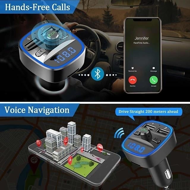 T25 Bluetooth 5.0 Car FM Transmitter Image 9