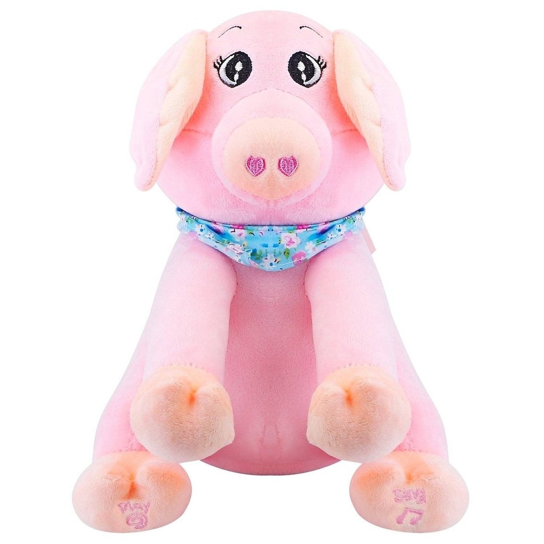 Stuffed Plush Pig Doll Pick-a-Boo Animated Toy Image 1