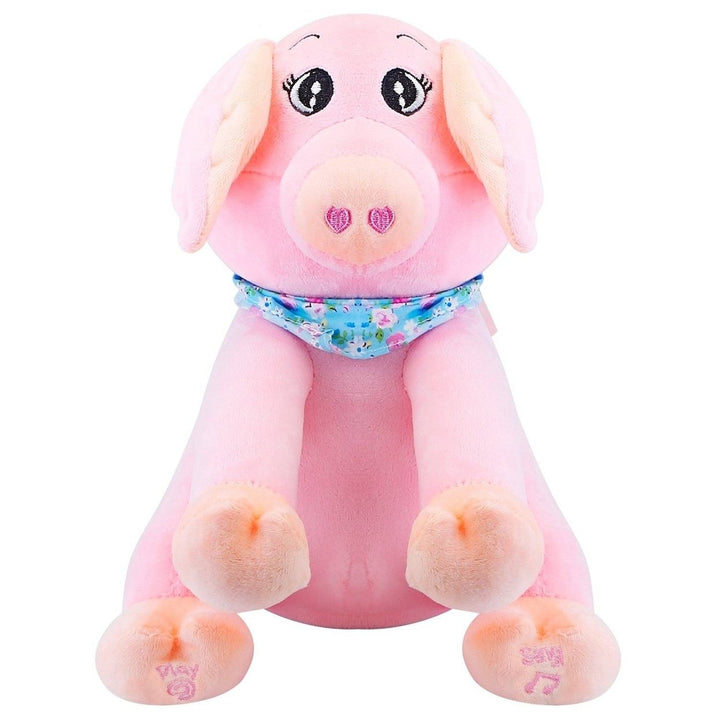 Stuffed Plush Pig Doll Pick-a-Boo Animated Toy Image 1