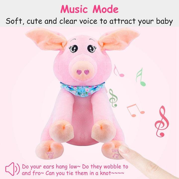 Stuffed Plush Pig Doll Pick-a-Boo Animated Toy Image 4