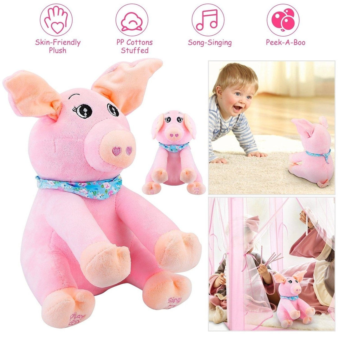 Stuffed Plush Pig Doll Pick-a-Boo Animated Toy Image 9