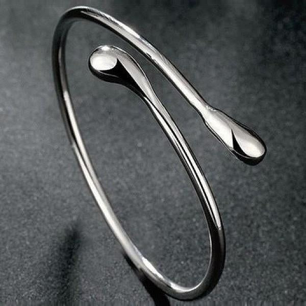 Teardrop Bangle in Sterling Silver Image 2