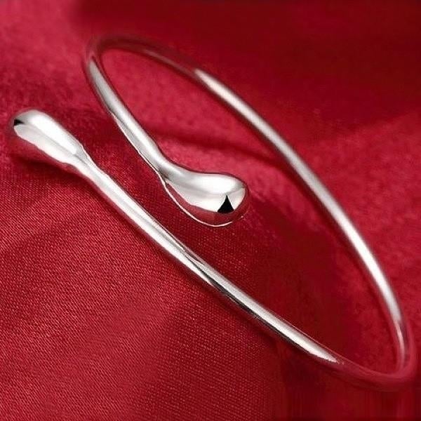 Teardrop Bangle in Sterling Silver Image 3