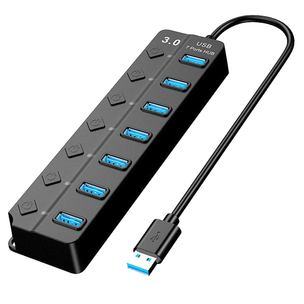 USB 3.0 HUB 7 Ports High Speed 5Gbps USB Splitter Image 2