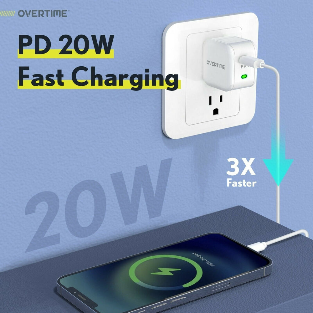 USB C Charger Overtime 20W iPhone Fast Charger for iPhone and Android PD 3.0 Image 2