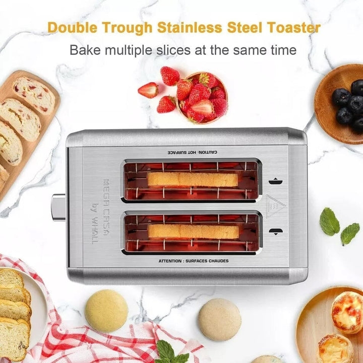 WHALL KST022GU Toasters 2 Slice Best Rated Prime - Stainless Steel (Refurbished) Image 3