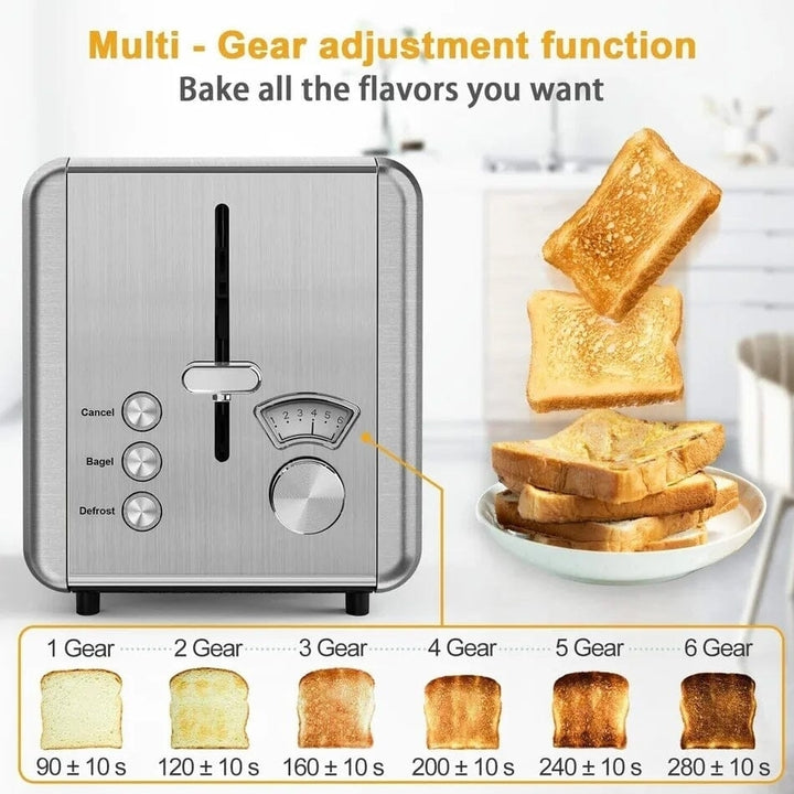 WHALL KST022GU Toasters 2 Slice Best Rated Prime - Stainless Steel (Refurbished) Image 4