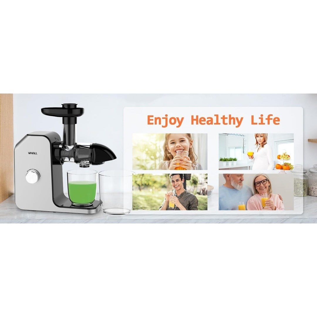 WHALL Masticating Juicer with Quiet Motor and Reverse Function Image 7