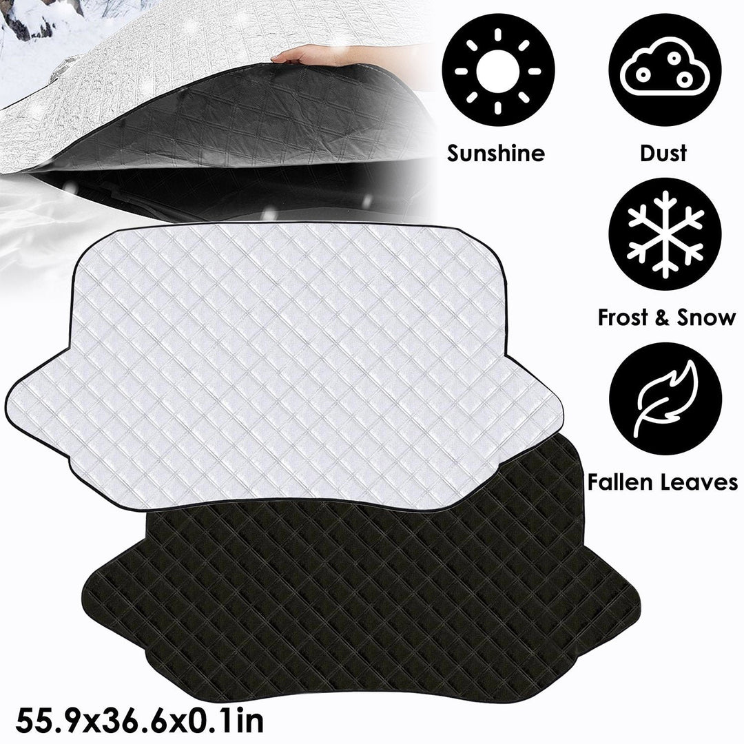 Windshield Protector Against Ice Sun Fit for Small Mid SUVs with Anti-theft Flaps Image 8