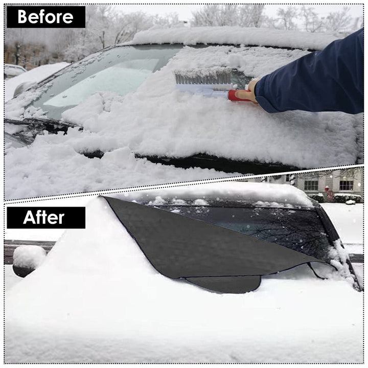 Windshield Protector Against Ice Sun Fit for Small Mid SUVs with Anti-theft Flaps Image 10