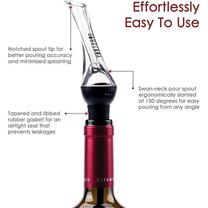 Vintorio Wine Aerator Pourer - Premium Aerating Pourer and Decanter Spout Image 4