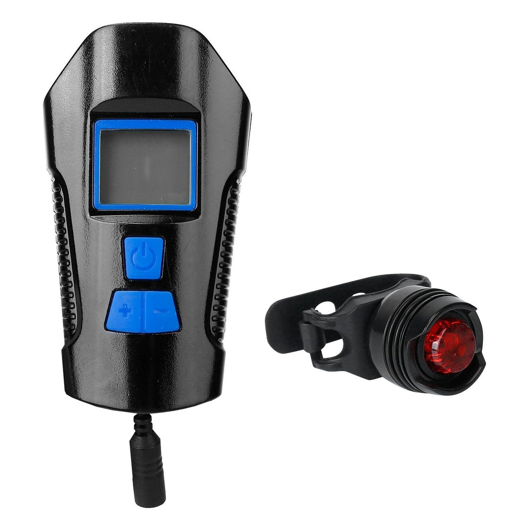 USB Rechargeable Bike Light Set with Speedometer and Odometer Image 3