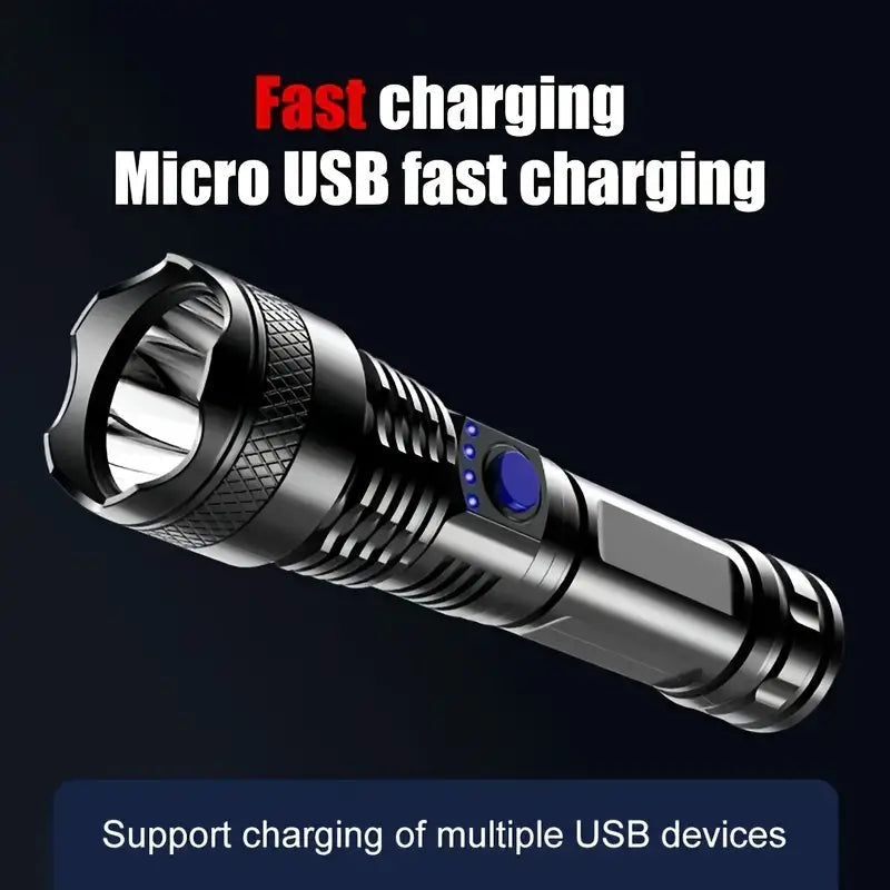 USB Rechargeable Strong Light Flashlight Image 3