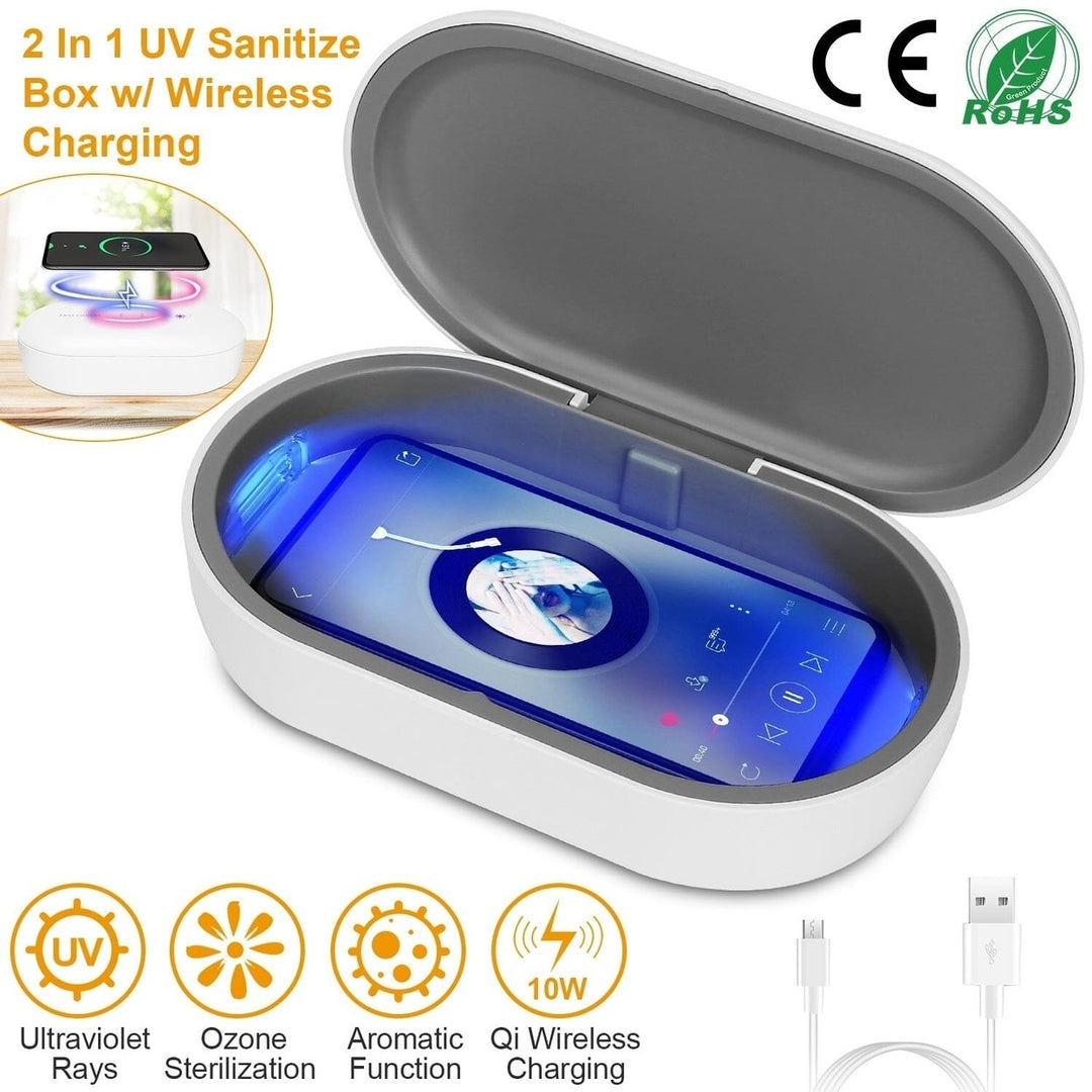 UV Light Sanitizer Box Portable 10w Phone Wireless Charging Disinfection Lamp Image 3