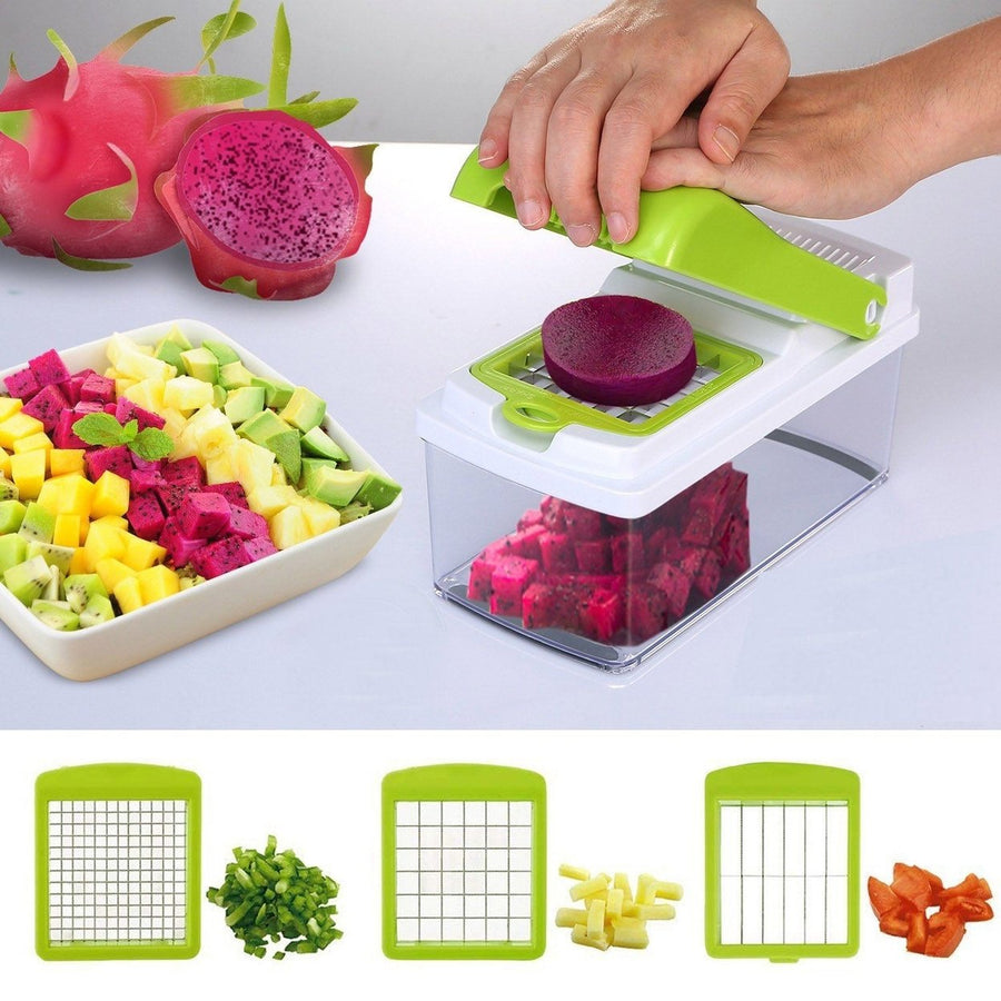 Vegetable Slicer Set with 3 Blades Stainless Steel Food Chopper Image 1