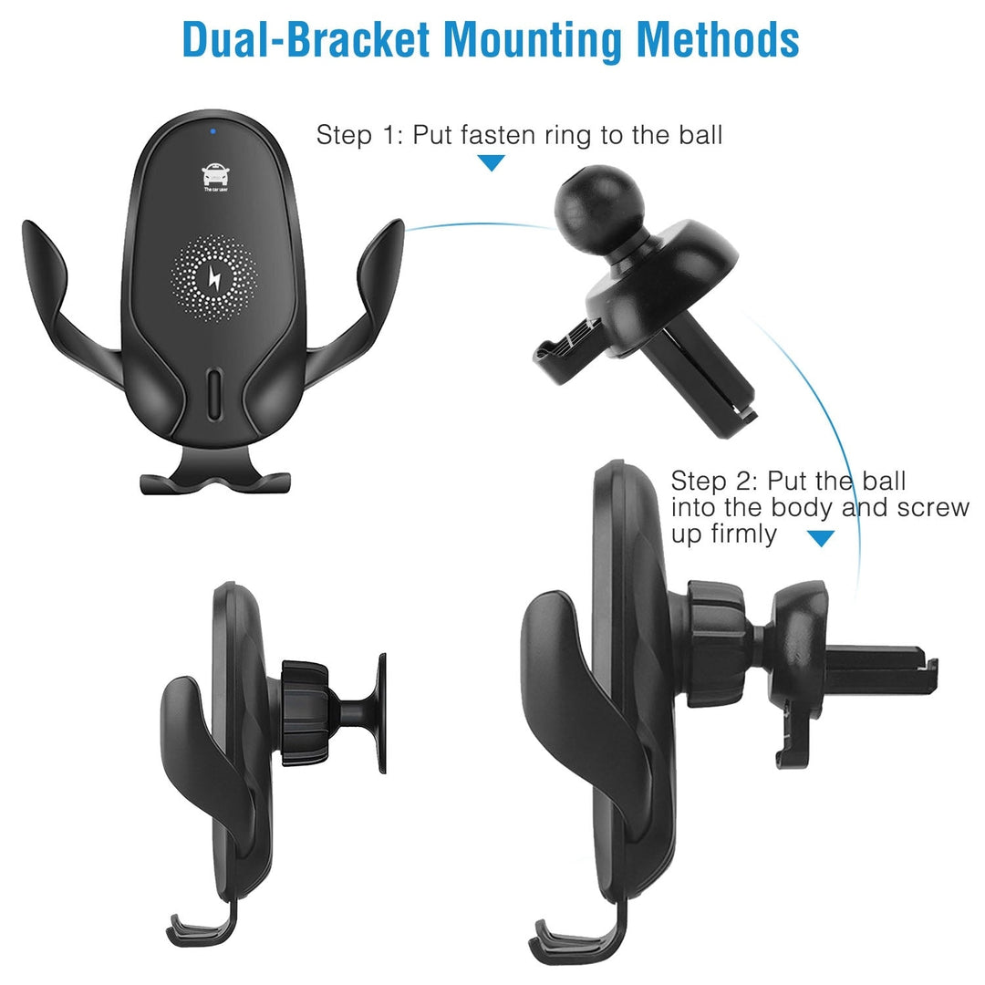 Wireless Car Charger 15W Qi Fast Charging Car Mount Image 7