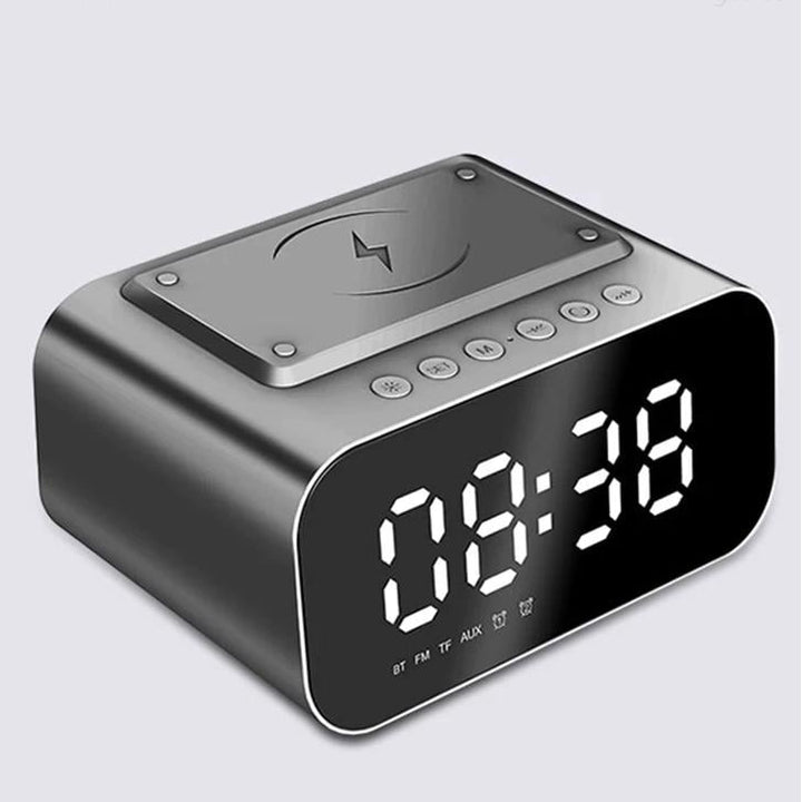 Wireless Charger Alarm Clock Bluetooth Speaker LED Smart Digital Clock Image 1