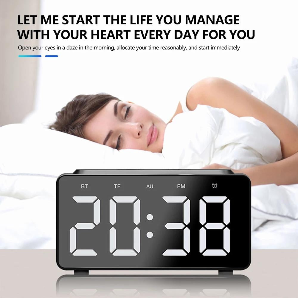 Wireless Charger Alarm Clock Bluetooth Speaker LED Smart Digital Clock Image 3