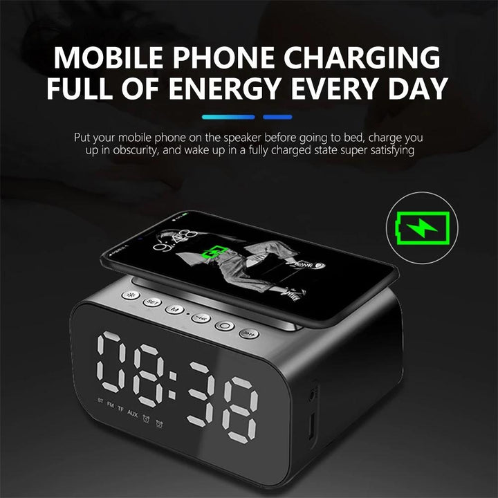 Wireless Charger Alarm Clock Bluetooth Speaker LED Smart Digital Clock Image 4