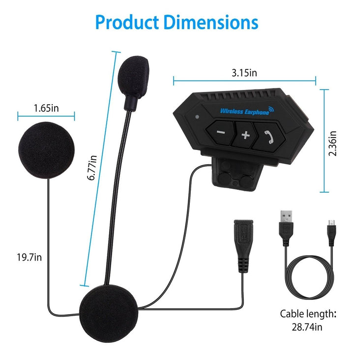 Wireless Headset Speaker Motorcycle Helmet Motorbike Headphone Image 11