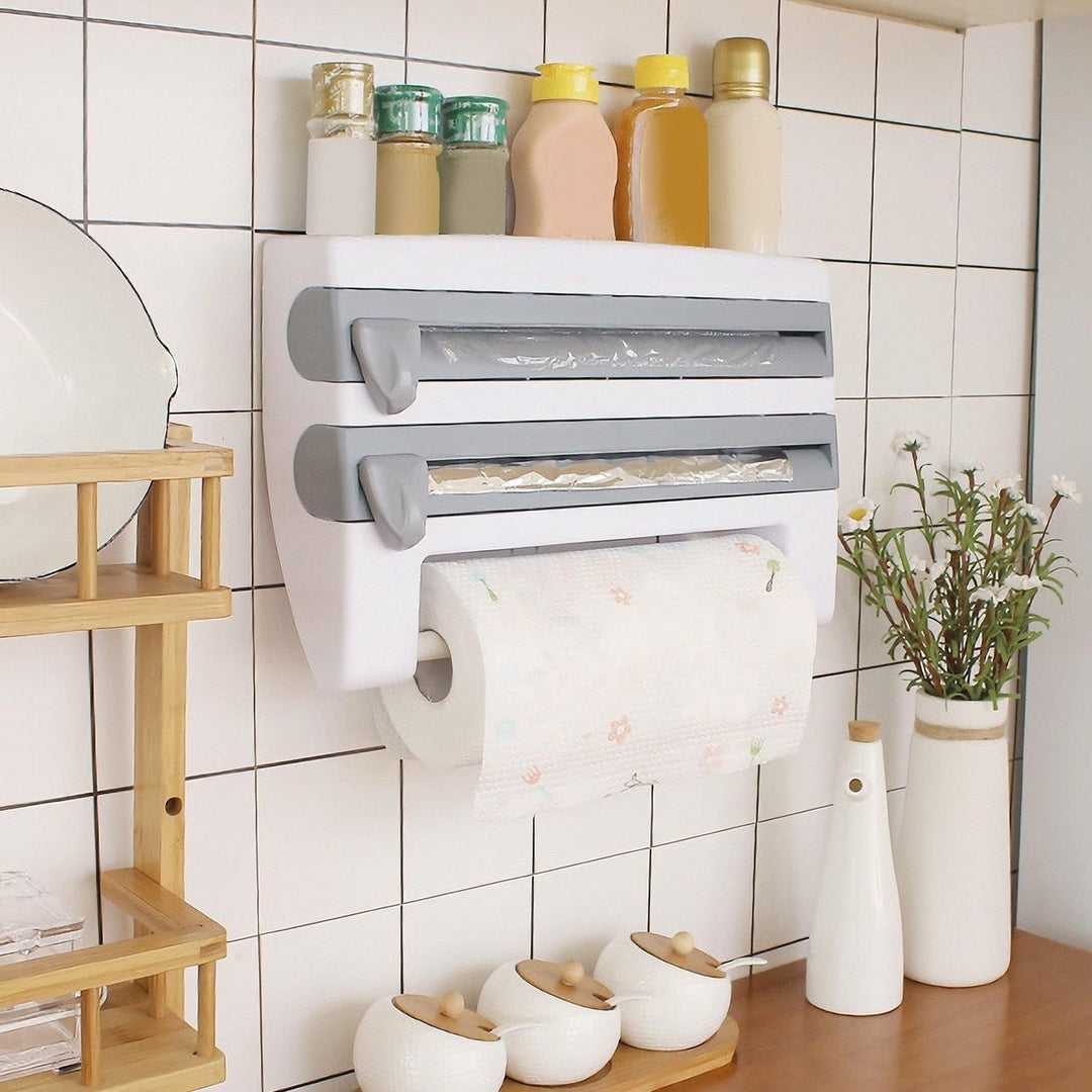 Wall Mounted Kitchen Roll Dispenser with Cutter Image 6