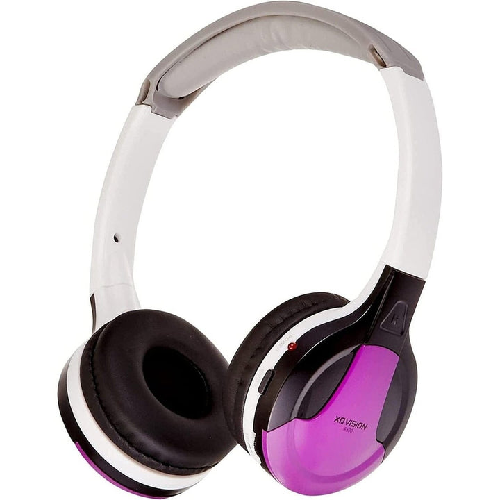 XO Vision IR630PR Universal IR Wireless Foldable Headphones - Bluetooth-Enabled Lightweight (Purple) Image 1