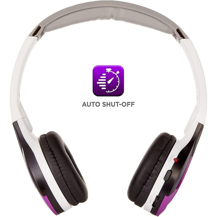 XO Vision IR630PR Universal IR Wireless Foldable Headphones - Bluetooth-Enabled Lightweight (Purple) Image 3