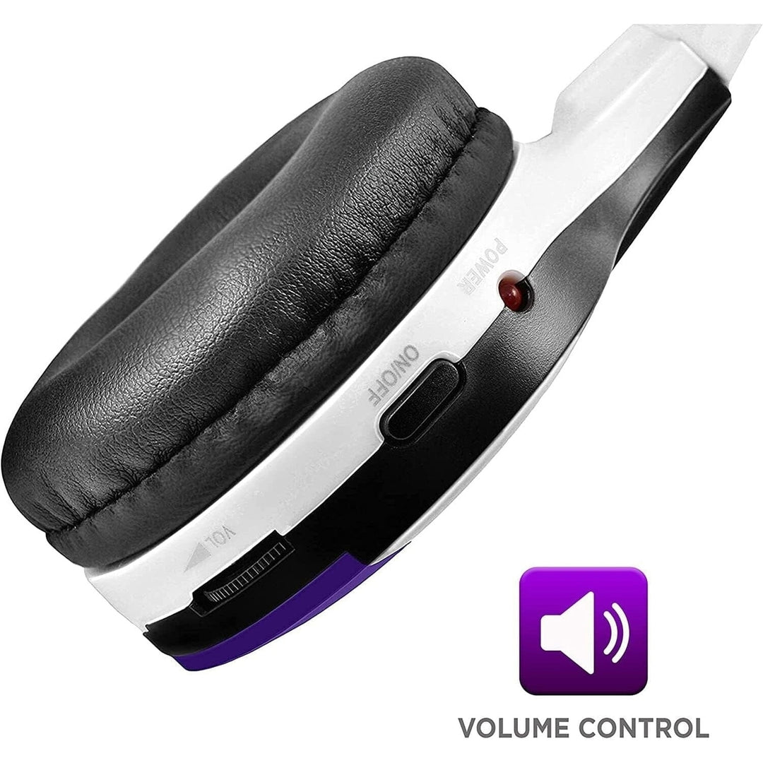 XO Vision IR630PR Universal IR Wireless Foldable Headphones - Bluetooth-Enabled Lightweight (Purple) Image 4