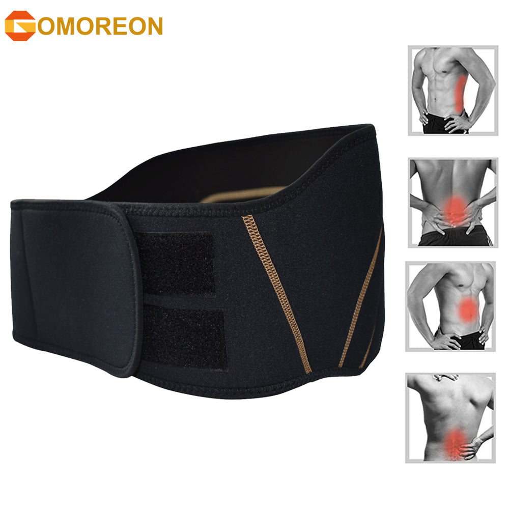 GOMOREON Copper Infused Back Brace Lower Lumbar Support Belt One Size Unisex Image 2