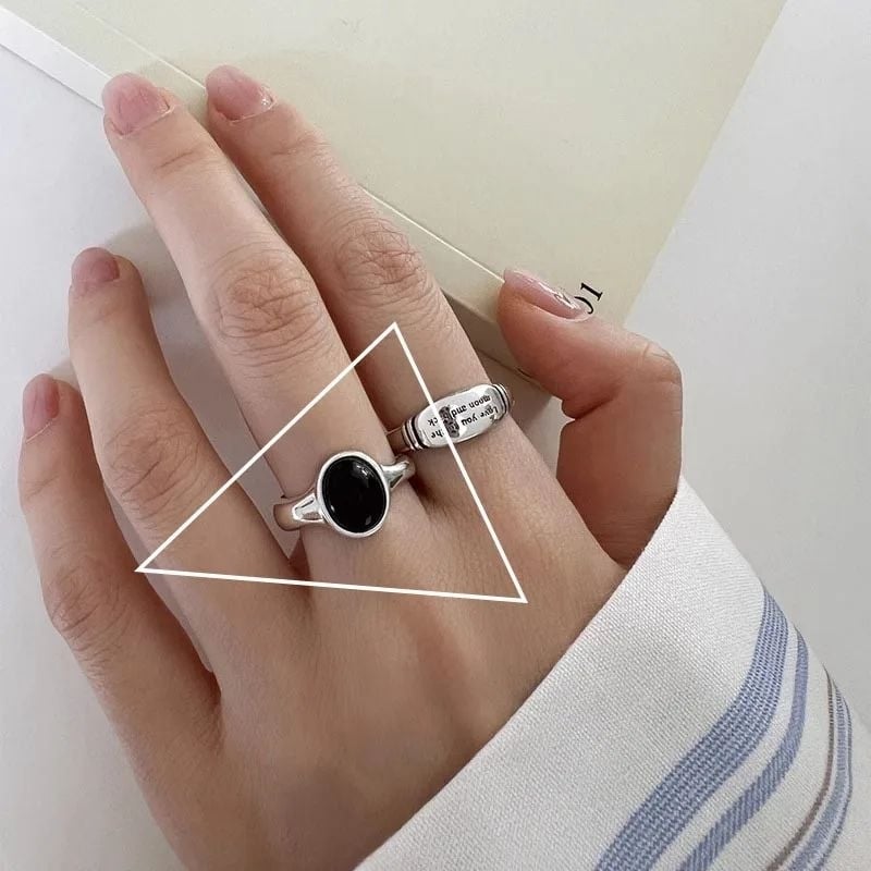 925 Sterling Silver Irregular Water Droplets Cross Ring  Simple Retro Handmade Jewelry for Women Elegant Vintage Image 7