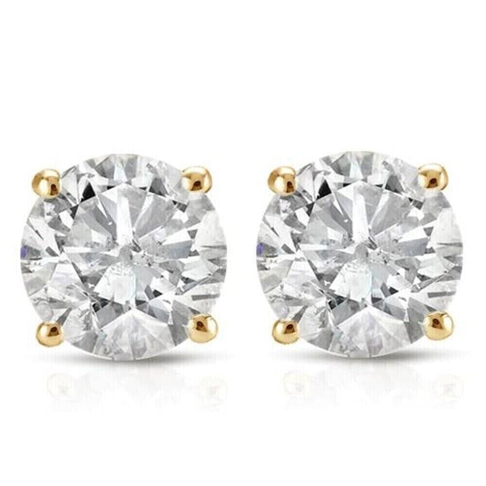 0.25 Ct T.W. Natural Diamond Studs in 14k White or Yellow Gold Image 2