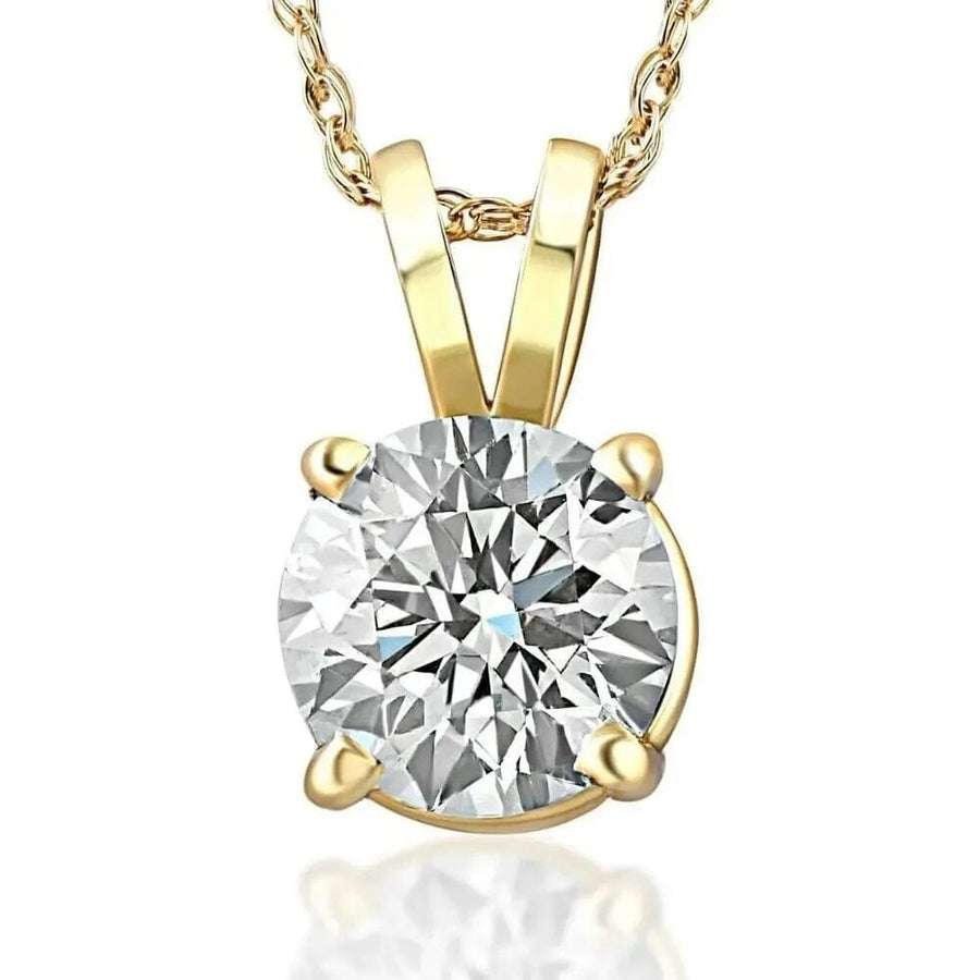 1/4 - 2 Ct T.W. Natural Diamond Solitaire Pendant in 14K White or Yellow Gold Image 1