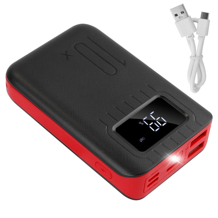 10000 mAh Portable Powerbank Dual USB Charger Port with LCD Display Image 2