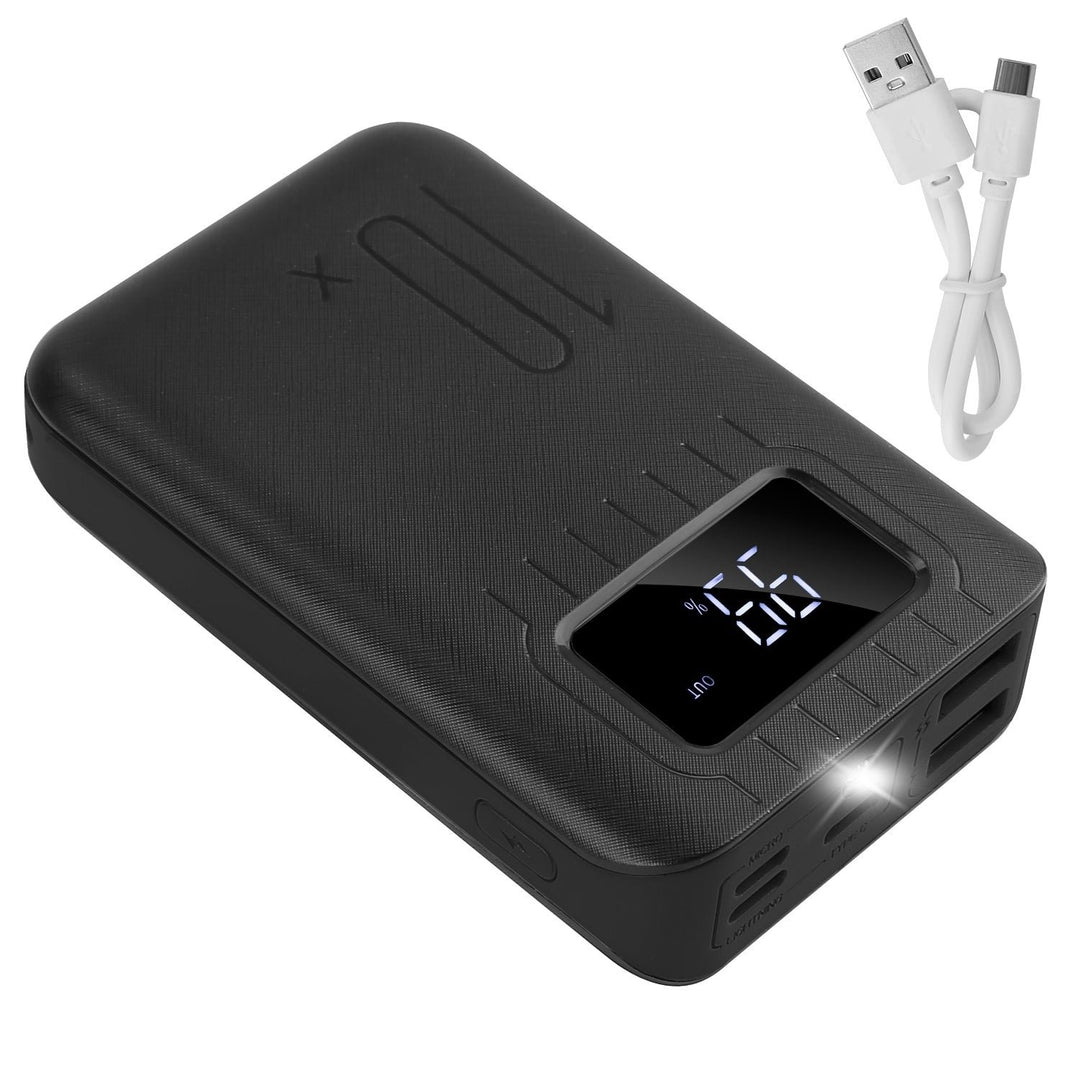 10000 mAh Portable Powerbank Dual USB Charger Port with LCD Display Image 3