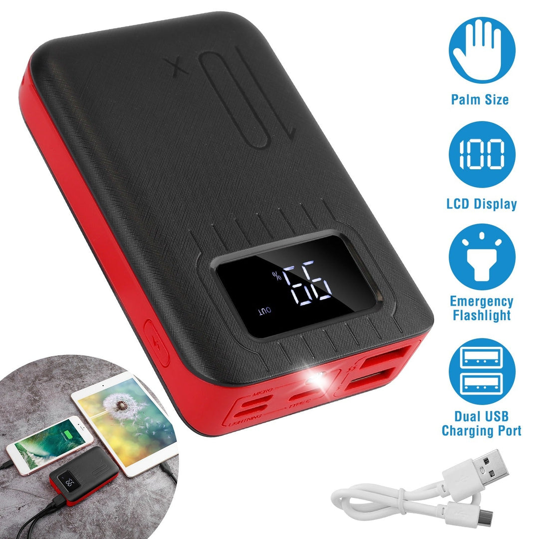 10000 mAh Portable Powerbank Dual USB Charger Port with LCD Display Image 4