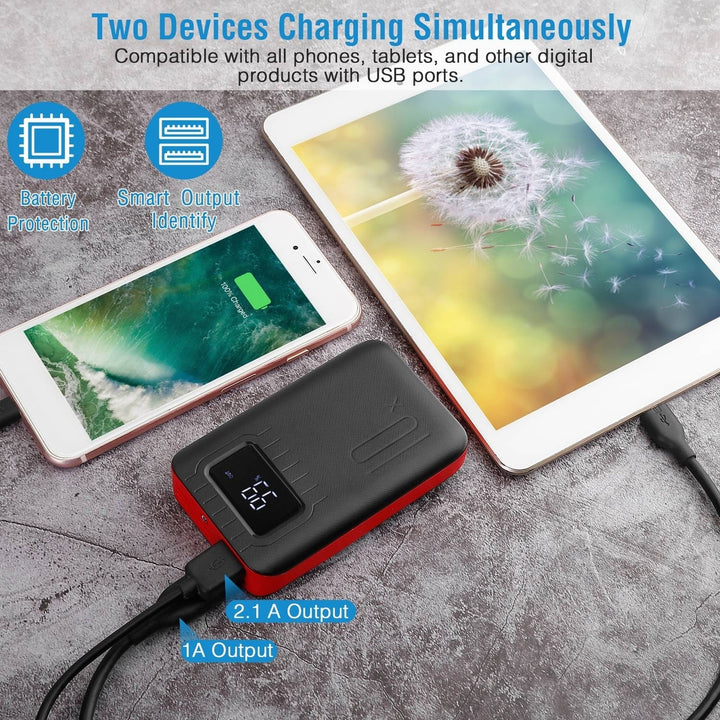 10000 mAh Portable Powerbank Dual USB Charger Port with LCD Display Image 9