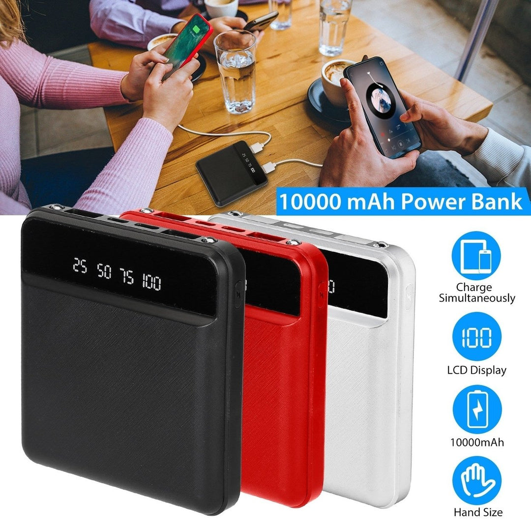 10000 mAh Portable Powerbank Mini with Dual USB Ports LCD Display Image 6