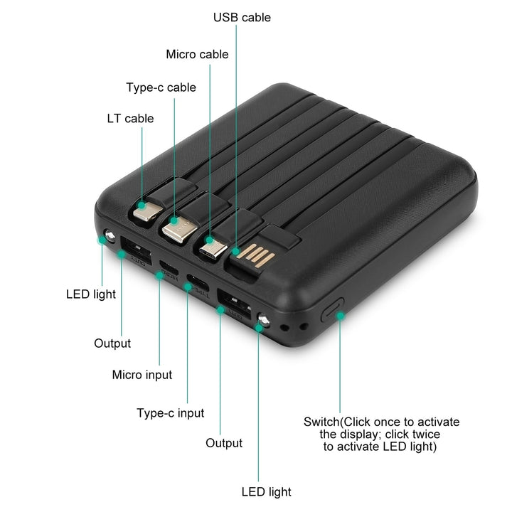 1000mAh Portable Charger Power Bank Image 6