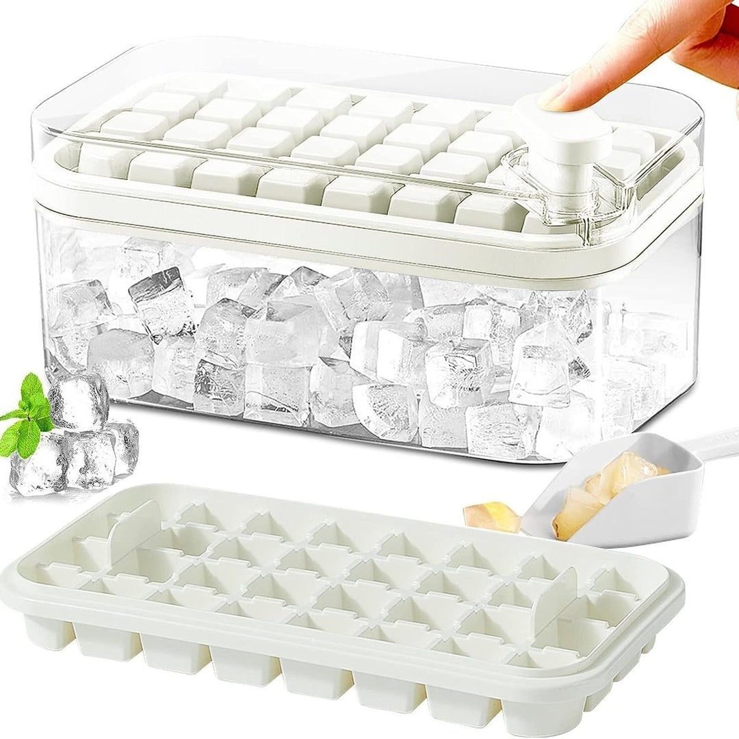 101oz. Ice Cube Tray Set - 64 Pcs Silicone Ice Cube Tray With Lid and Bin Image 4