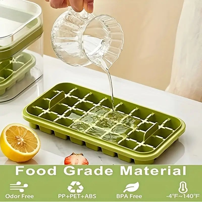 101oz. Ice Cube Tray Set - 64 Pcs Silicone Ice Cube Tray With Lid and Bin Image 8