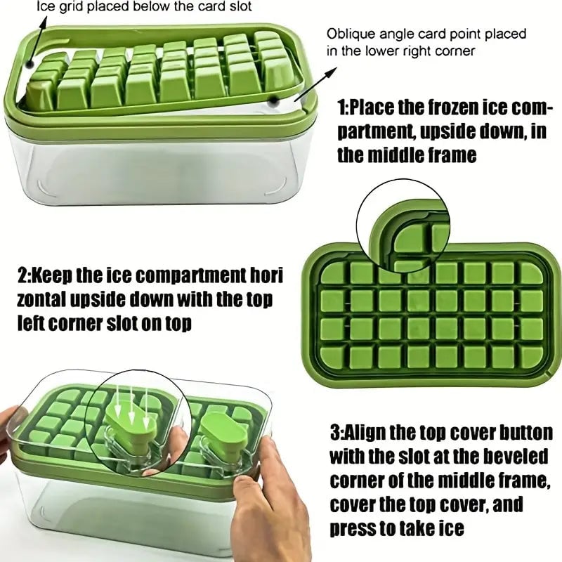 101oz. Ice Cube Tray Set - 64 Pcs Silicone Ice Cube Tray With Lid and Bin Image 9