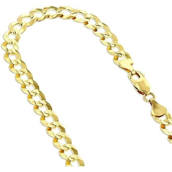 10K Genuine Solid Yellow Gold Cuban Necklace Chain Image 1