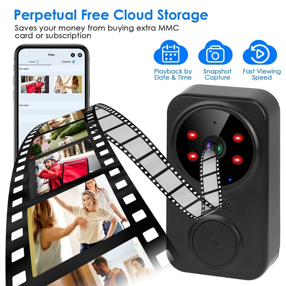 1080P WiFi Security Doorbell Camera 2-Way Audio Free Cloud Storage Image 10