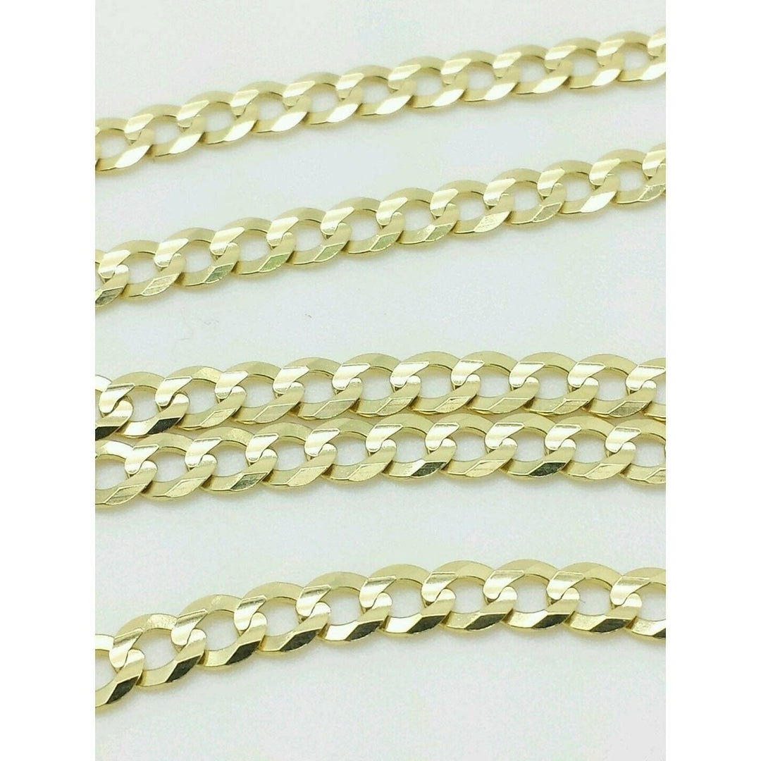 10K Genuine Solid Yellow Gold Cuban Necklace Chain Image 3