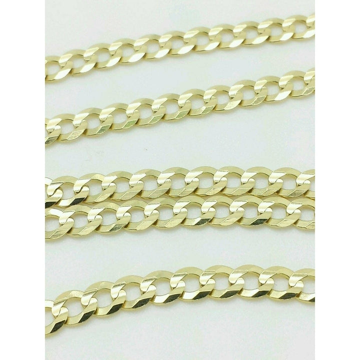 10K Genuine Solid Yellow Gold Cuban Necklace Chain Image 3