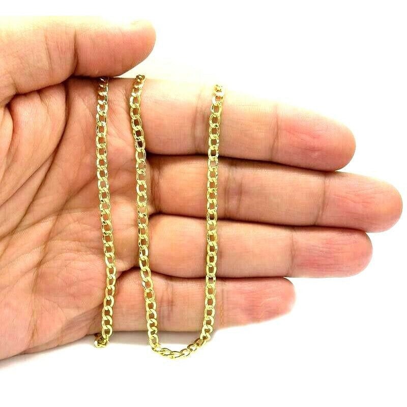 10K Genuine Solid Yellow Gold Cuban Necklace Chain Image 4