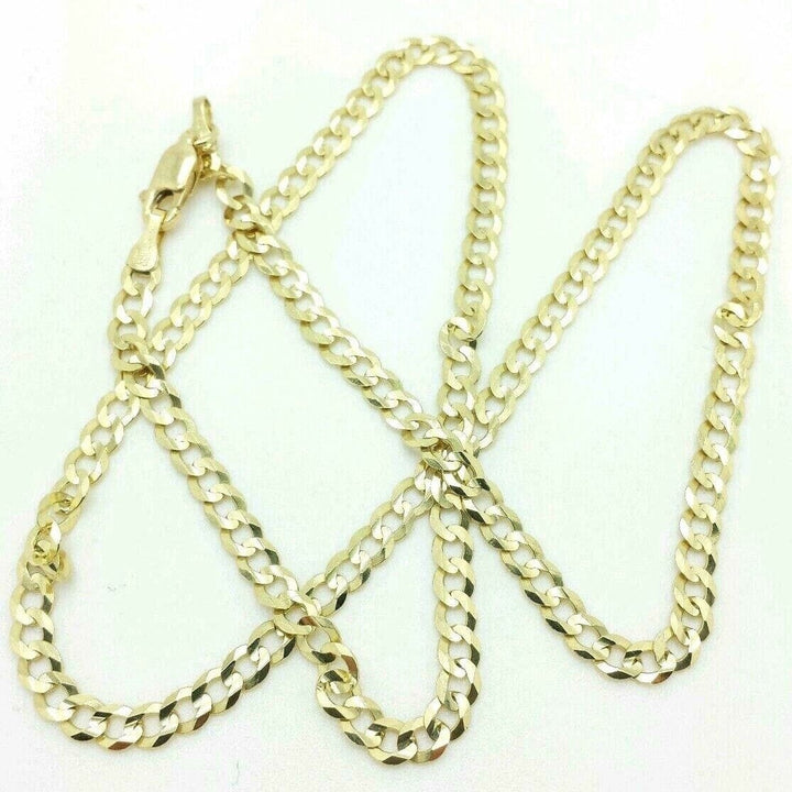 10K Solid Yellow Gold Cuban Chain 2.6mm Necklace Image 2